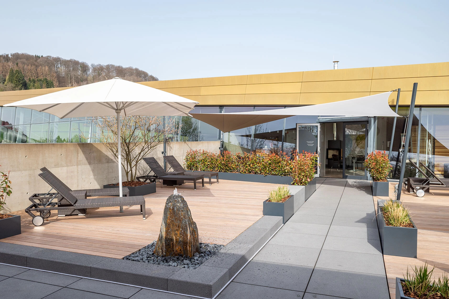 Sauna terrasse extérieur